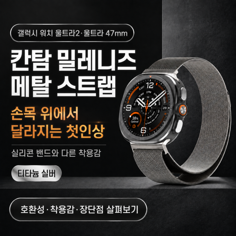 갤럭시워치 울트라, 스포츠밴드는 너무 캐주얼해 보이지 않으셨나요? 칸탐 갤럭시워치 클래식 밀레니즈 메탈 스트랩 최저가와 특징