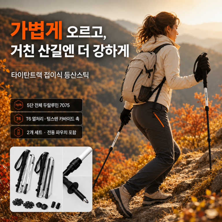 50대 여성 등산스틱 추천, 타이탄트랙 TT-0001, 초경량 2개 세트 할인
