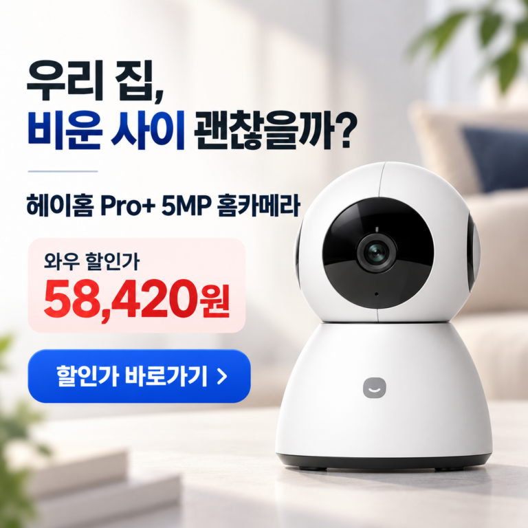헤이홈 Pro+ 5MP 스마트 홈카메라 GKW-MC0511, 집을 비울 때 안심되는 5만 원대 선택
